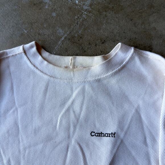 VINTAGE Y2K CARHARTT WAFFLE KNIT LONG SLEEVE THERMAL WARM FALL WINTER MEN MEDIUM - Picture 2 of 6